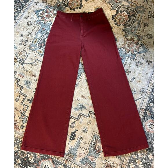 Vince. Women's Wide Leg Pants Size 27 Flare Trousers Maroon business - Picture 1 of 12